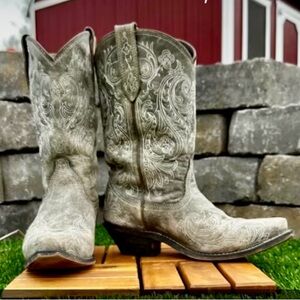 Size 8.5M Rockin Country distressed brown leather boots